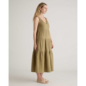 Quince tiered gauze dress in artichoke